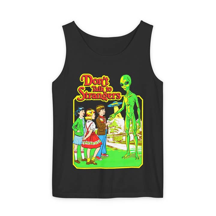 Camisola de Alças Unissexo Alienígena "Não Fales com Estranhos" por atacado de Goth Cloth Co.