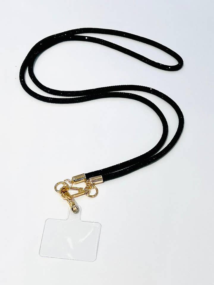 Black rhinestone phone necklace for wholesale by SHEERA