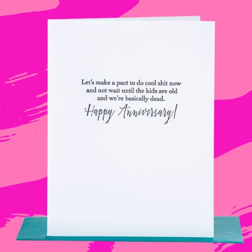 Cool Shit Now Anniversary Card for wholesale by Paper Epiphanies