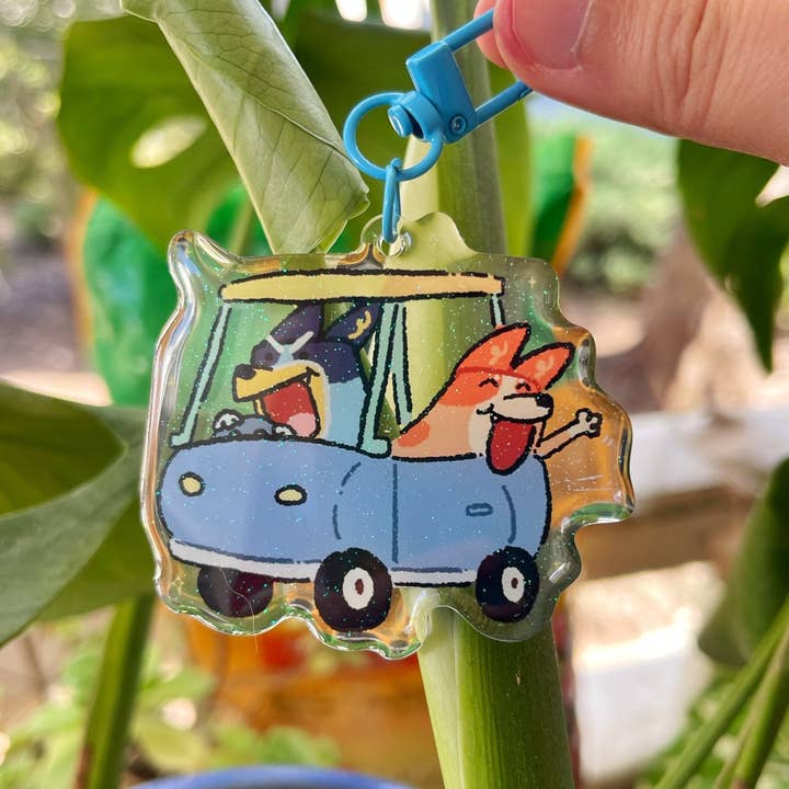 Bluey Adventures Keychain for wholesale by Cool Art Corner