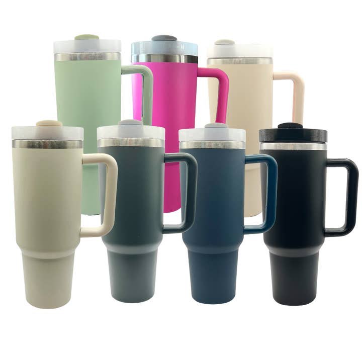 40 Ounce Powder Coated Tumbler with Handle and Straw and other Purchase Wholesale coated. Free Returns & Net 60 Terms on Faire trending on Faire.
