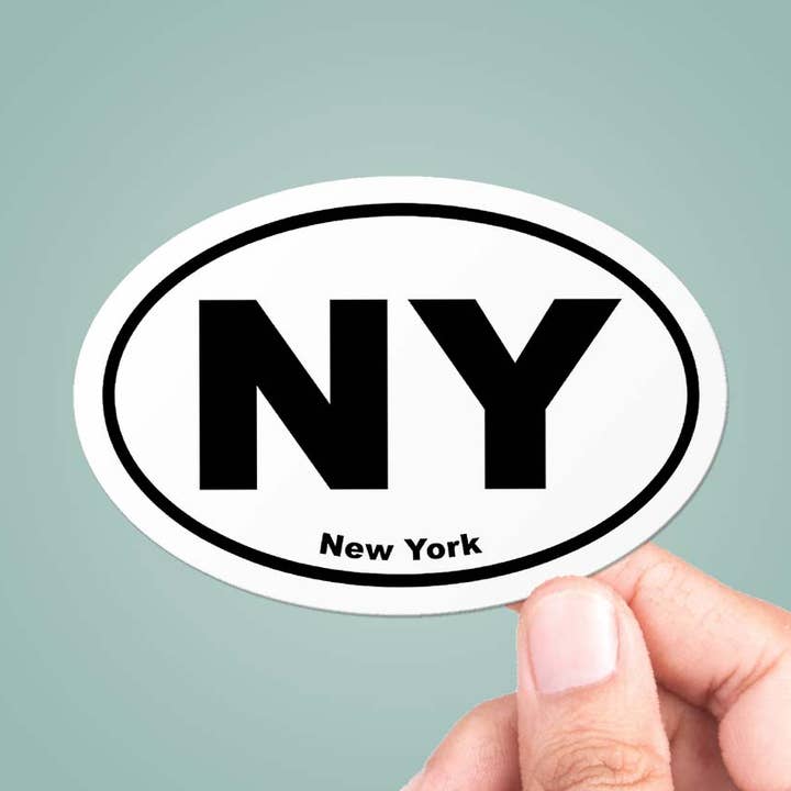New York NY State Oval Sticker Vinyl Decal for wholesale by CJ's Sticker Shop