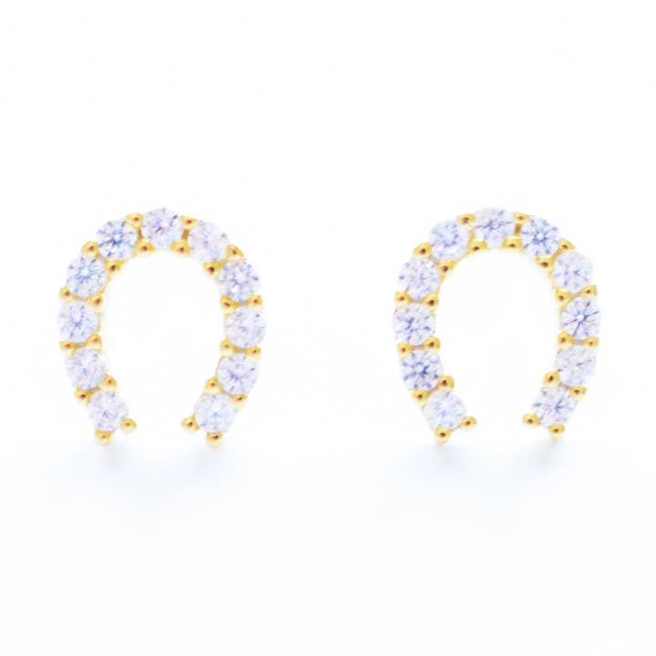 Lexi Diamond Horseshoe Stud Earrings for wholesale by Kriya Veda