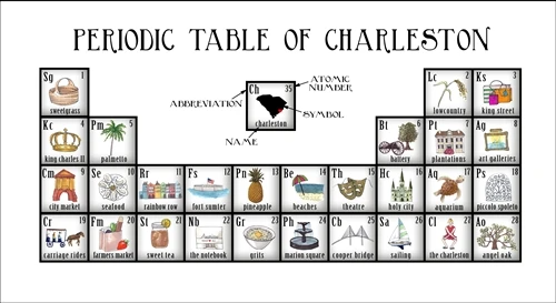 Dishique - Wholesale Platter - Charleston Periodic Table Porcelain Platter1