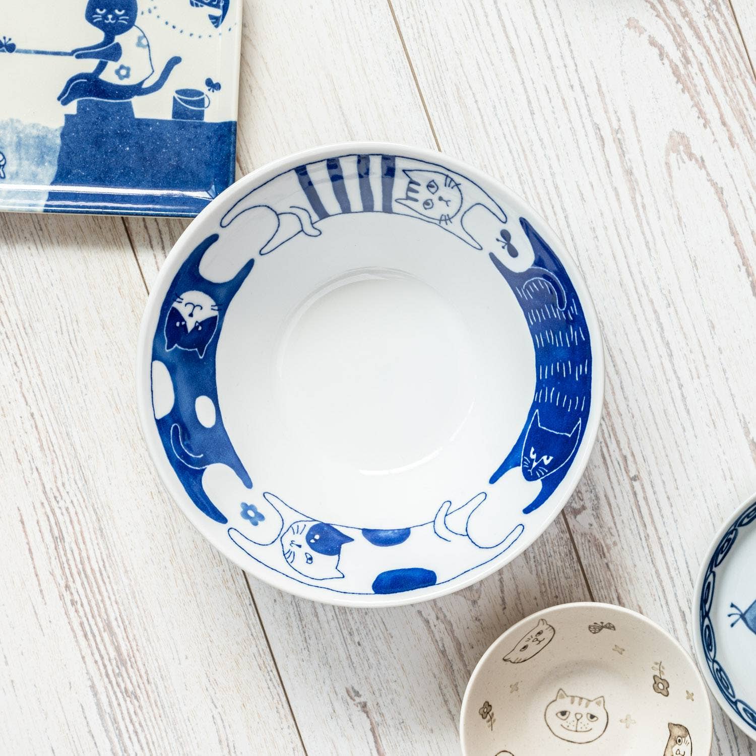 Yamani - Wholesale Bowl - Japanese Cats 20.5cm Donburi Bowl - Around0