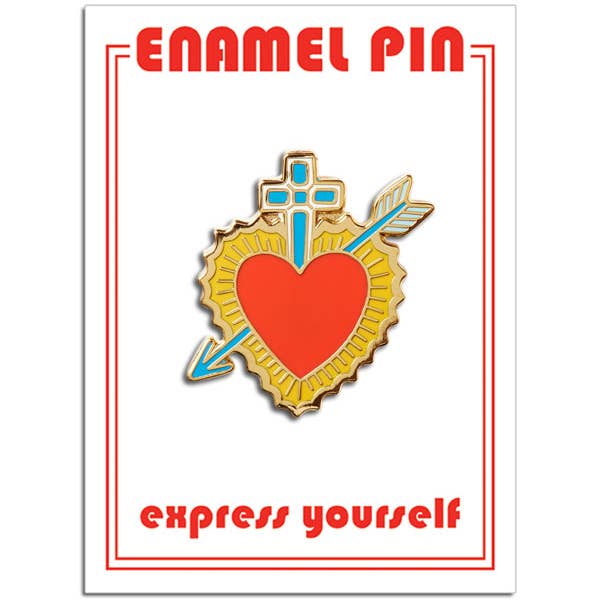 THE FOUND - Wholesale Lapel Pin/Button - Sacred Heart with Cross Pin