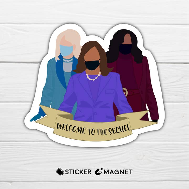 Aimant autocollant « Bienvenue dans la suite » Harris Biden Obama pour la vente par Art InQlusive