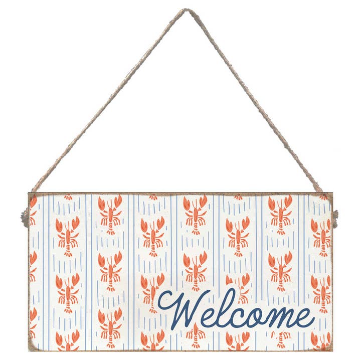 Bienvenido Letrero de Cuerda de Langosta Repetida para venta al por mayor de Rustic Marlin