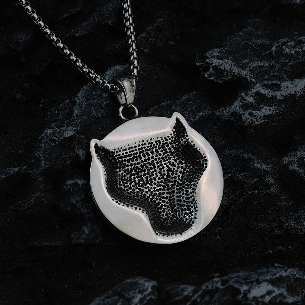 Gemcohub - Wholesale Pendant/Charm Necklace - Nordic Viking Stainless Steel Rune Wolf Head Necklace3