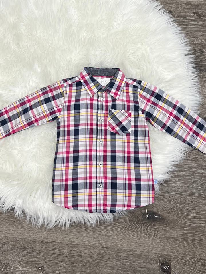 Taylor Plaid Button Down para venta al por mayor de Two Cute Boutique LLC