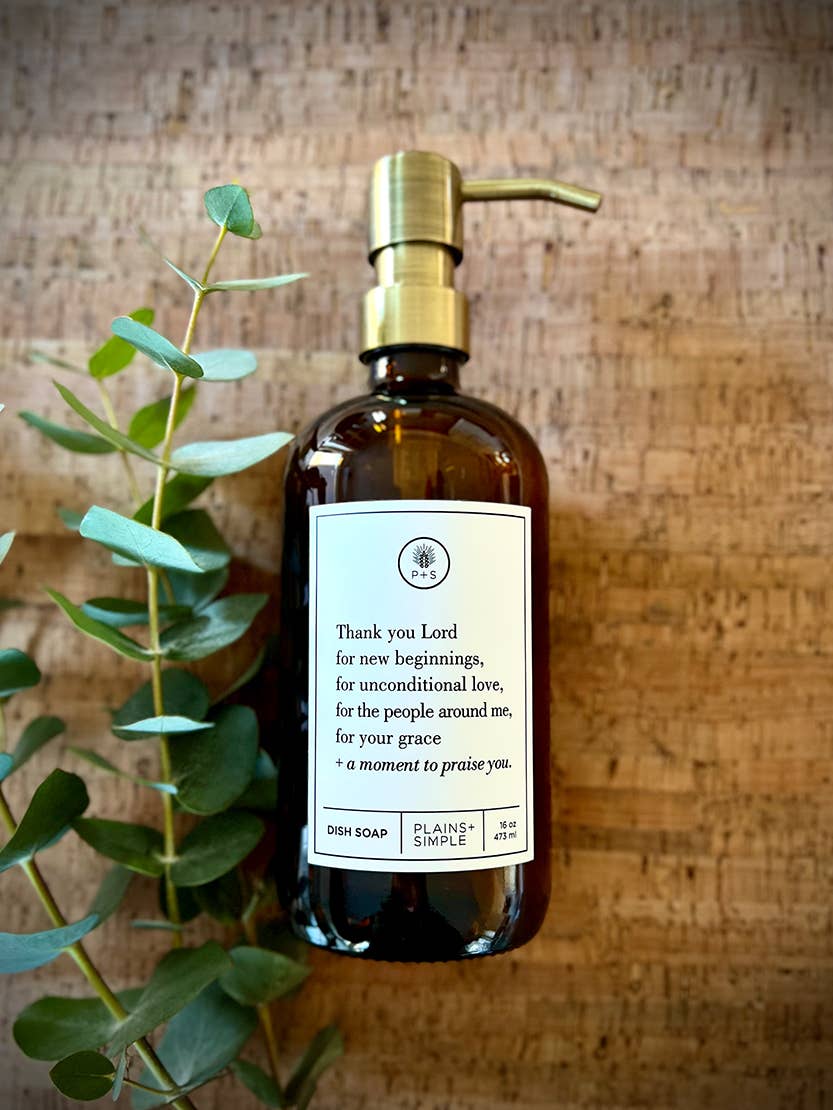 Plains + Simple - Wholesale Soap Dispenser - Thank You Lord Amber Glass Reusable Soap/Lotion Dispenser8