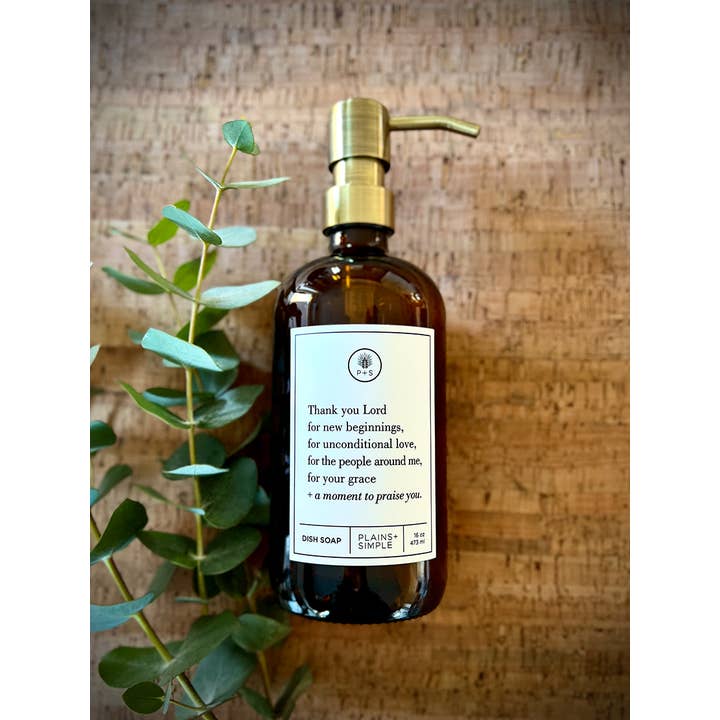 Plains + Simple - Wholesale Soap Dispenser - Thank You Lord Amber Glass Reusable Soap/Lotion Dispenser8