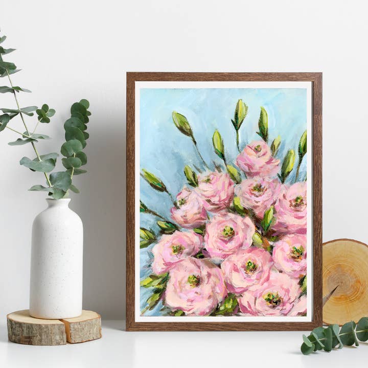 Shelly Cluff Art - Wholesale Art Print - "Lisianthus" Print