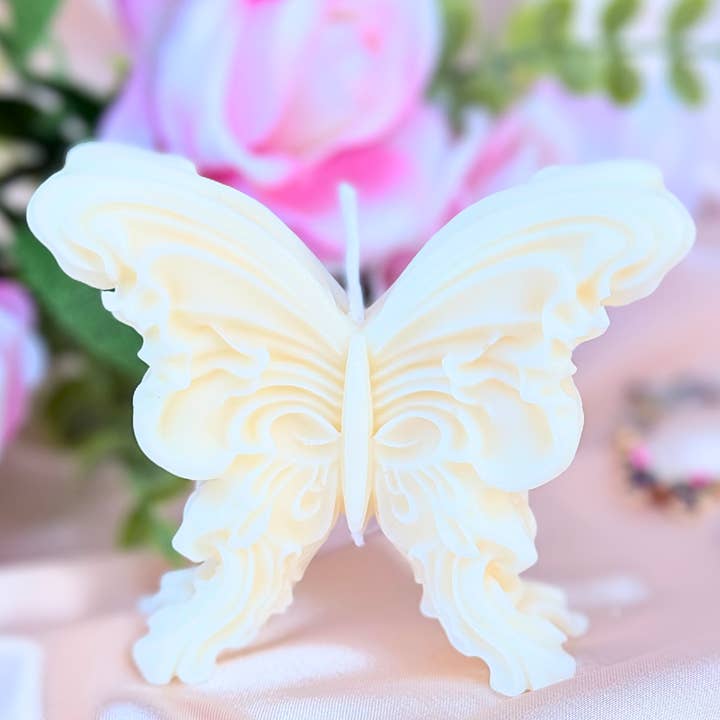 Butterfly Candle – Handcrafted Decorative Soy Wax Candle for wholesale by Velarosa Studio LLC