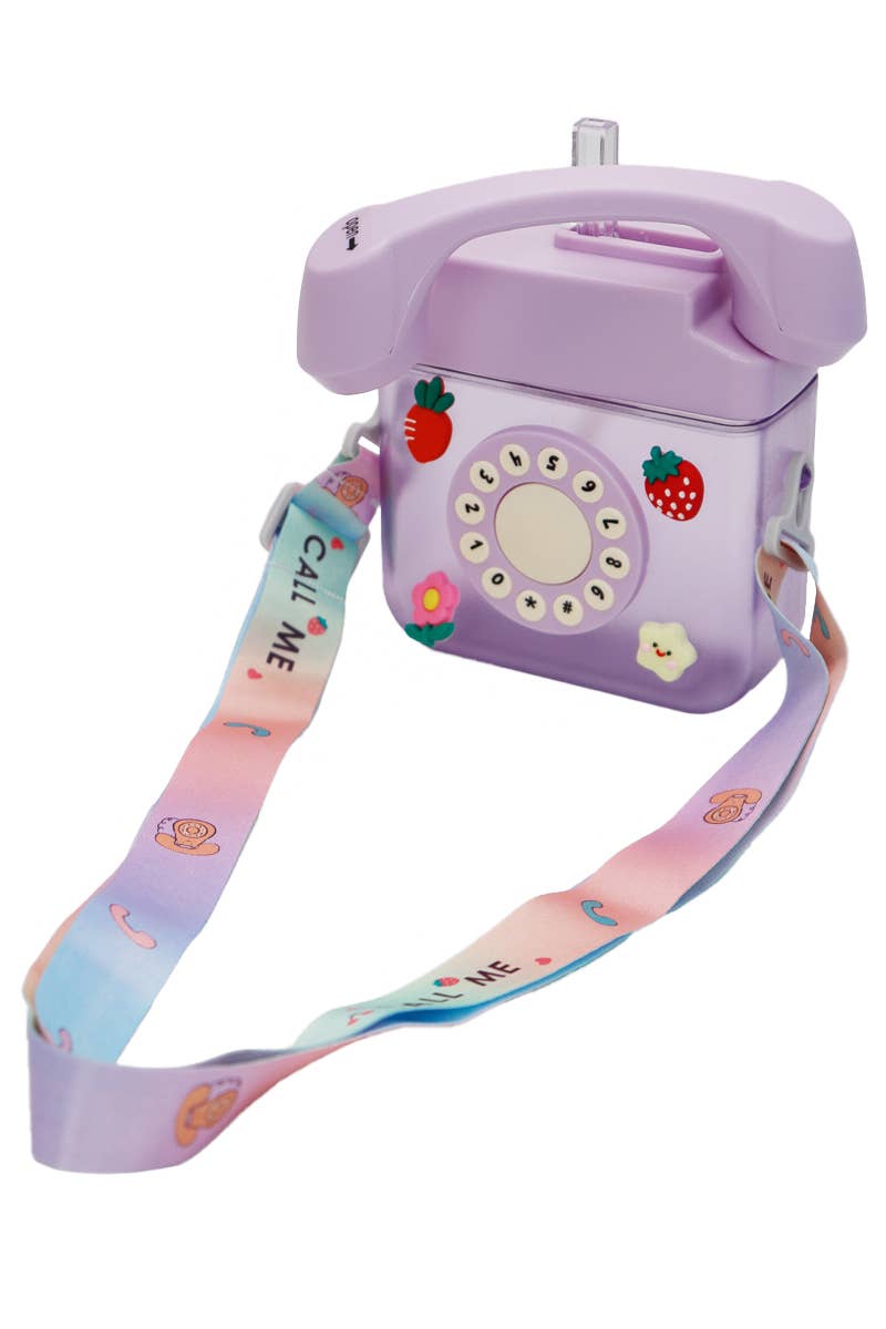 Cap Zone – wholesale Water bottle – Retro Telephone Sippy Straw Travel Water Cup1