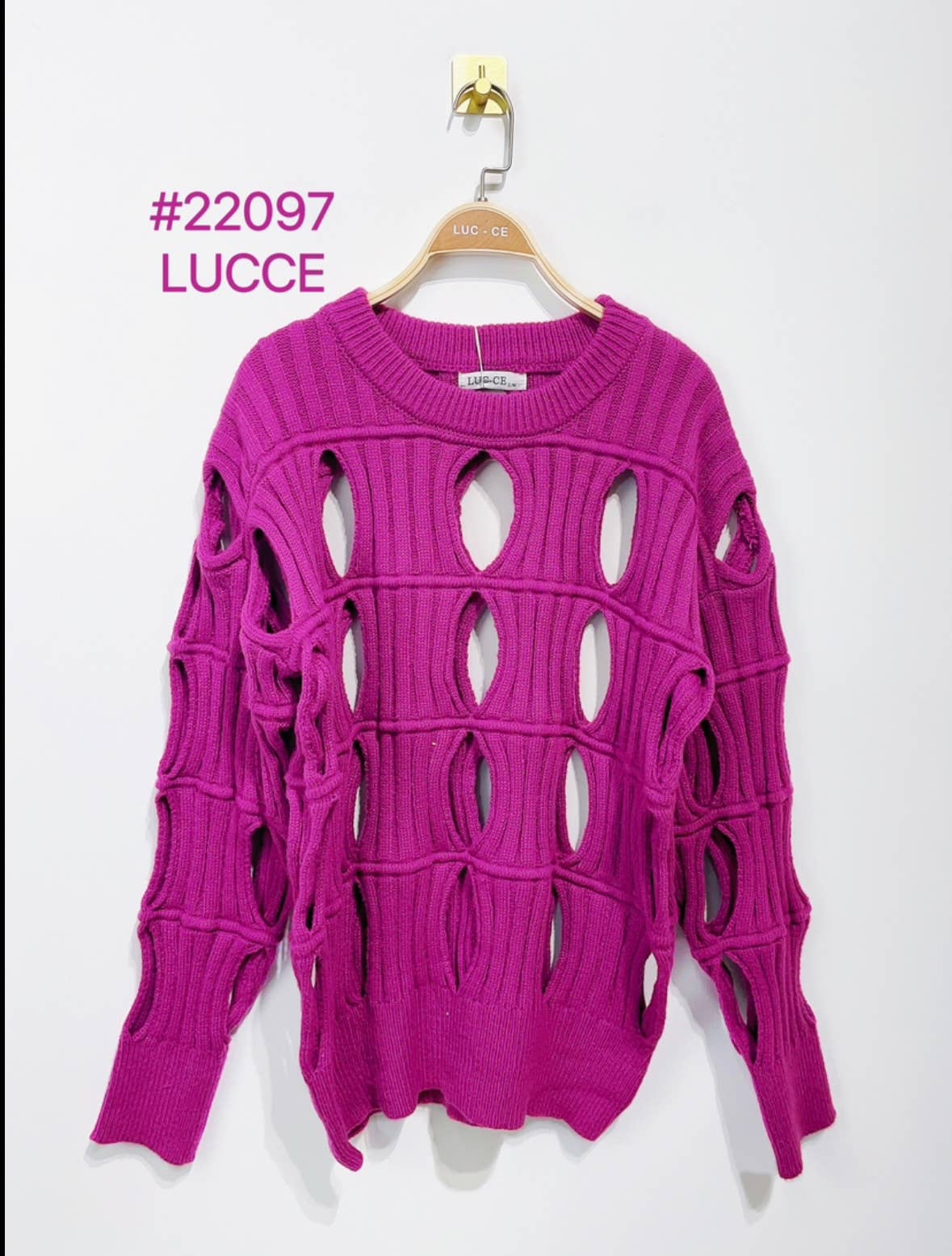 LUCCE - Vendita all'ingrosso Maglione tricot - Donna - Maglione traforato - PU220973
