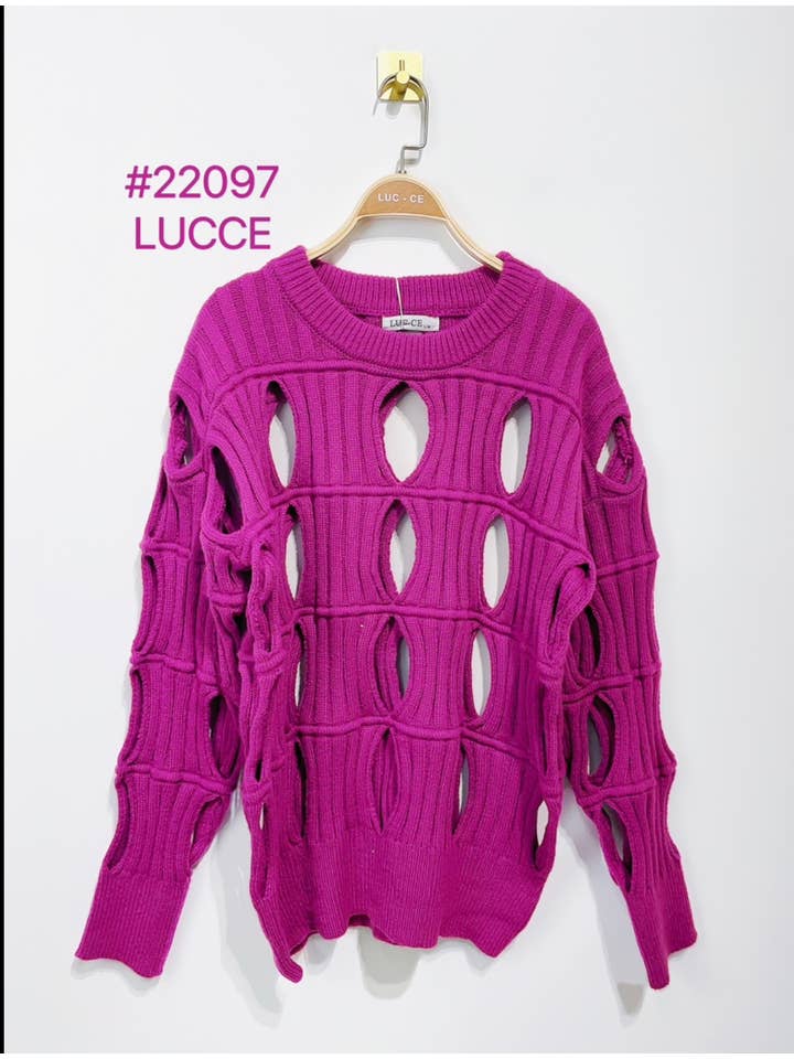 LUCCE - Vendita all'ingrosso Maglione tricot - Donna - Maglione traforato - PU220973