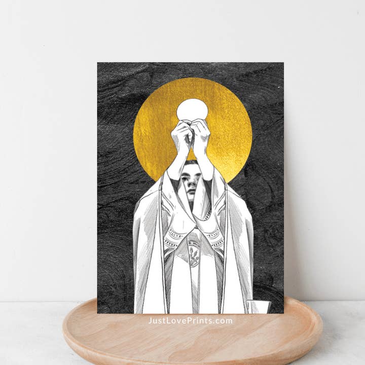 Just Love Prints - Catholic Stickers & Gifts - Wholesale Art Print - Catholic Priest 5x7 Print