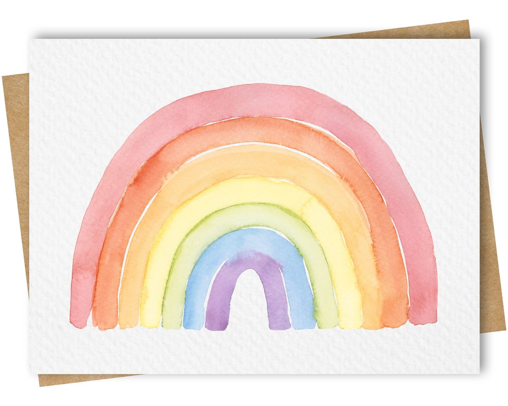 Paper Kuts - Wholesale Everyday Greeting Card - Watercolour Rainbow Card, Includes Kraft Envelope0