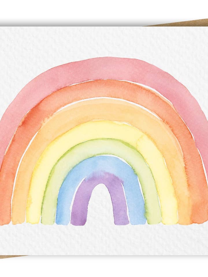Wasserfarben-Regenbogen-Karte, inklusive Kraftumschlag für den Großhandel von Paper Kuts