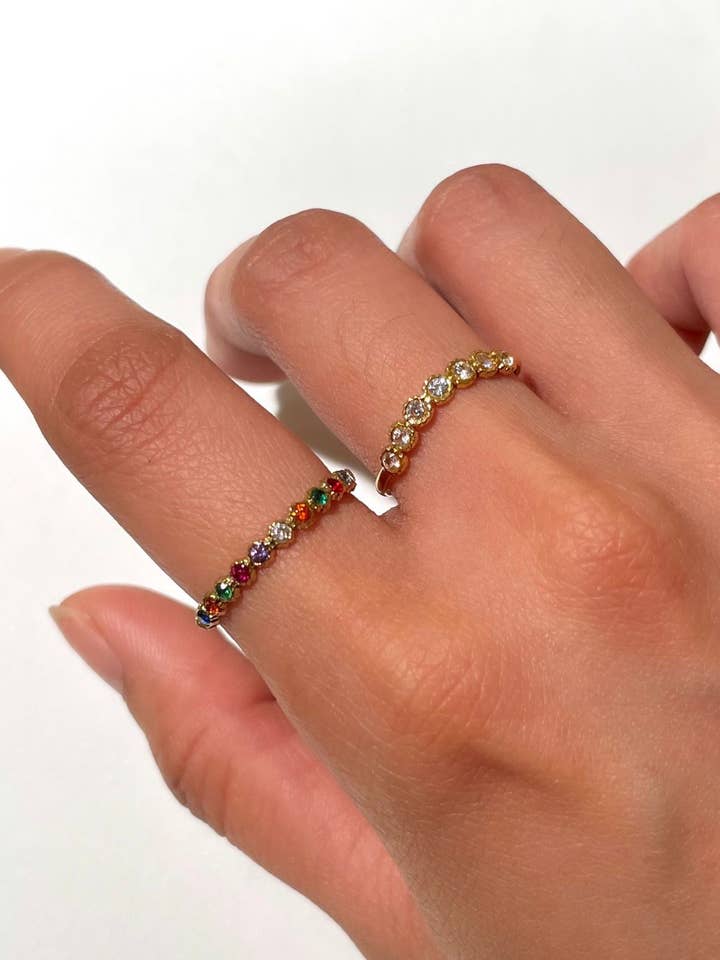 Pale Ring w Multicolor Zirconium Stones for wholesale by Cassette Barcelona