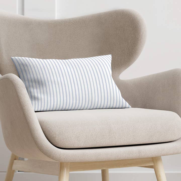 SG HOGAR - Wholesale Throw Pillow Cover - 100% Cotton Cushion Cover 30X50 Cm Striped Ice Blue1