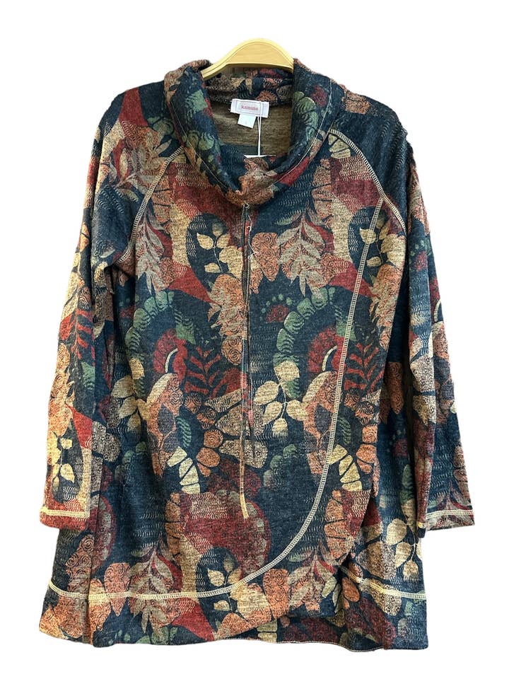 Haut Floral Burnout à encolure trapèze pour femmes pour la vente par Kamana