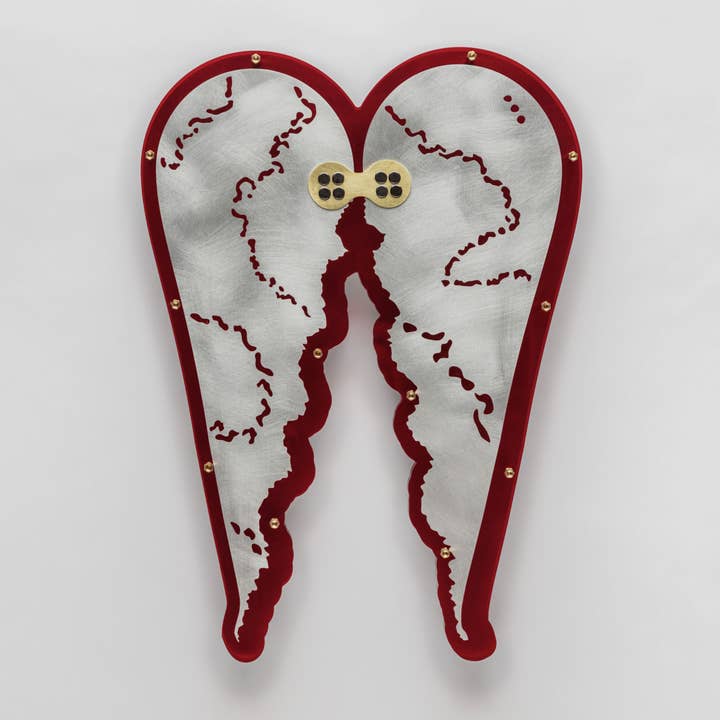 broken heart wings red for wholesale by Angela Ridgway