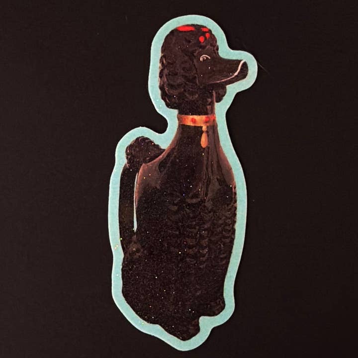 Black Standard Poodle Glitter Sticker pour la vente par Aimee Miller Art