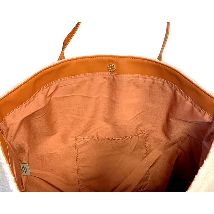 Think Medical Wholesale - Wholesale Tote Bag - Women's - Ladies Faux Ivory Sherpa Tote Bag