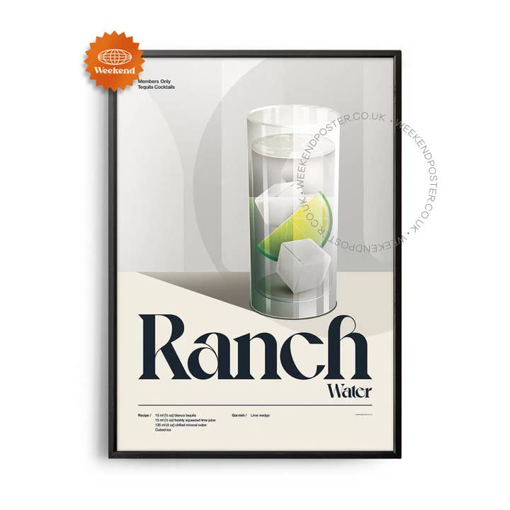 Mid-Century Retro Ranch Water Cocktail Poster voor wholesale door Weekend Concept