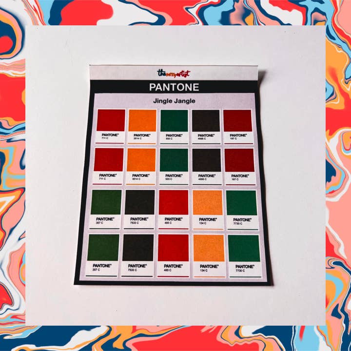 Feuille d'autocollants Pantone « Jingle Jangle » pour la vente par The Messy Artist Co.