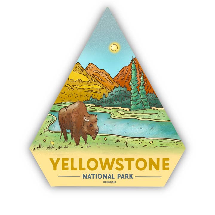 Yellowstone National Park Sticker - Montana and Wyoming for wholesale by Heirloom Design Co.