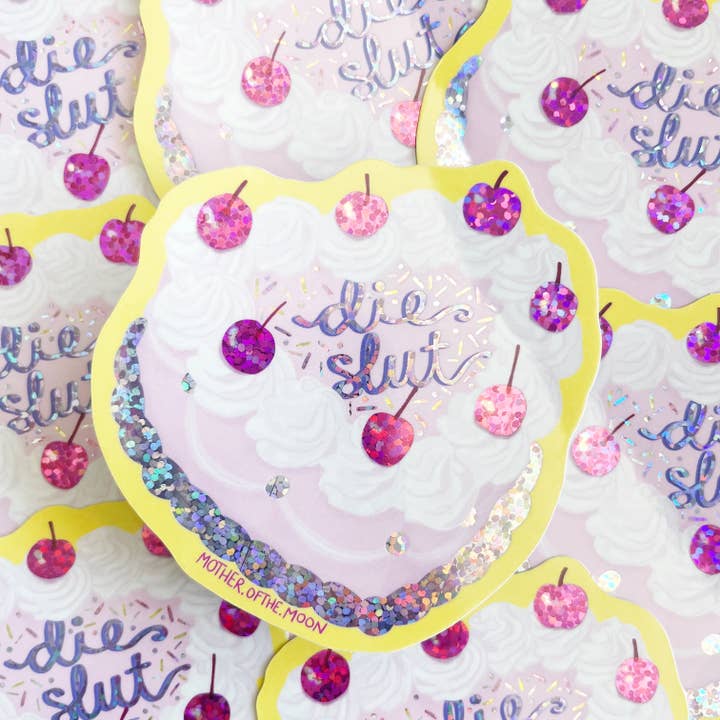 Die Slut Cake Holographic Glitter Sticker and other Purchase Wholesale moon cake. Free Returns & Net 60 Terms on Faire trending on Faire.