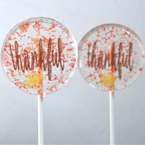 Thanksgiving Thankful Lollipops w/Fall Leaves for wholesale by Homespun Parties
