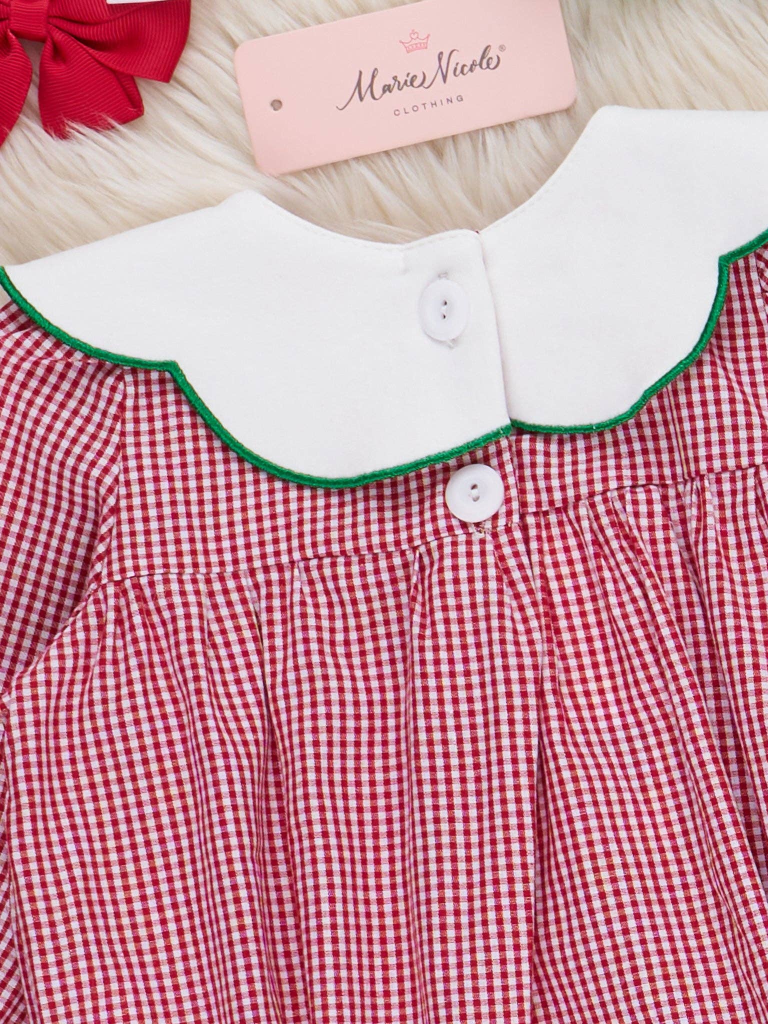 Marie Nicole Clothing - Wholesale Bodysuit (Non-Footed) - Baby - Festive Bow & Tree Cotton Bubble2