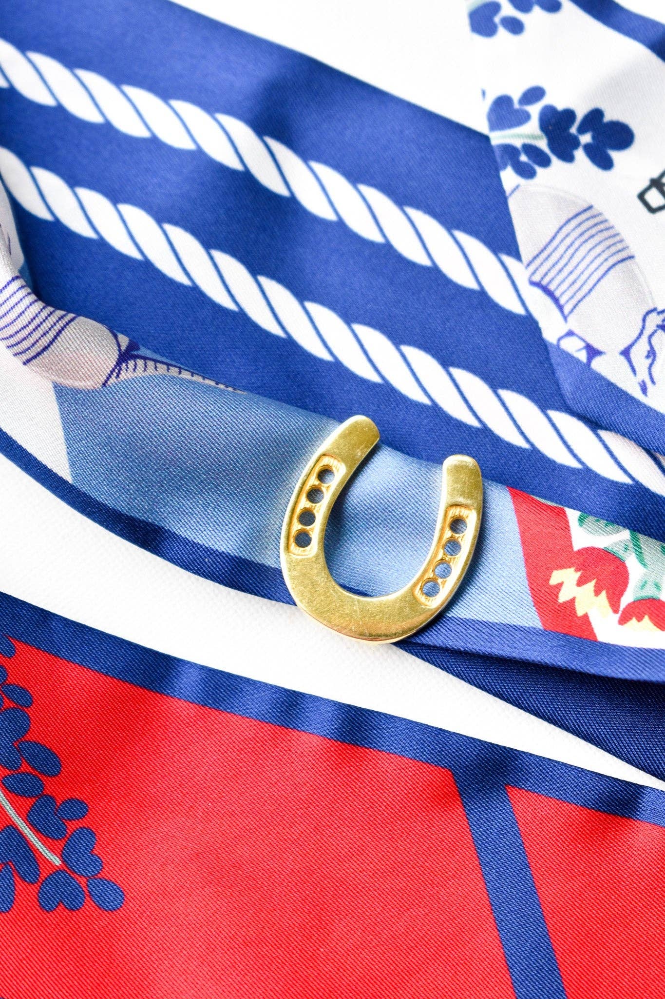 Saturday Silks - Wholesale Scarf Clip - Women's - Lucky Horseshoe Skinny Scarf Slider2