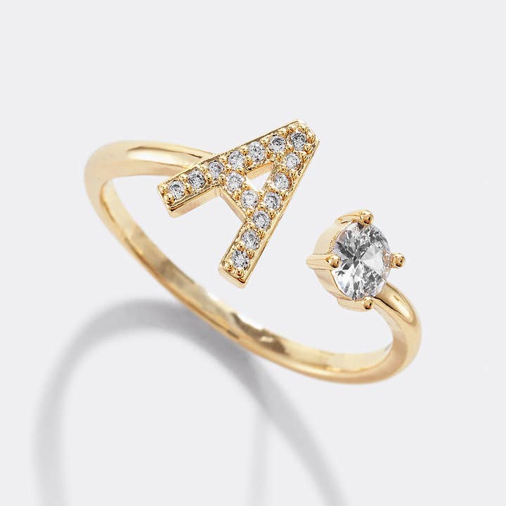 Pave Adjustable Initial Ring for wholesale by Mint & Lily