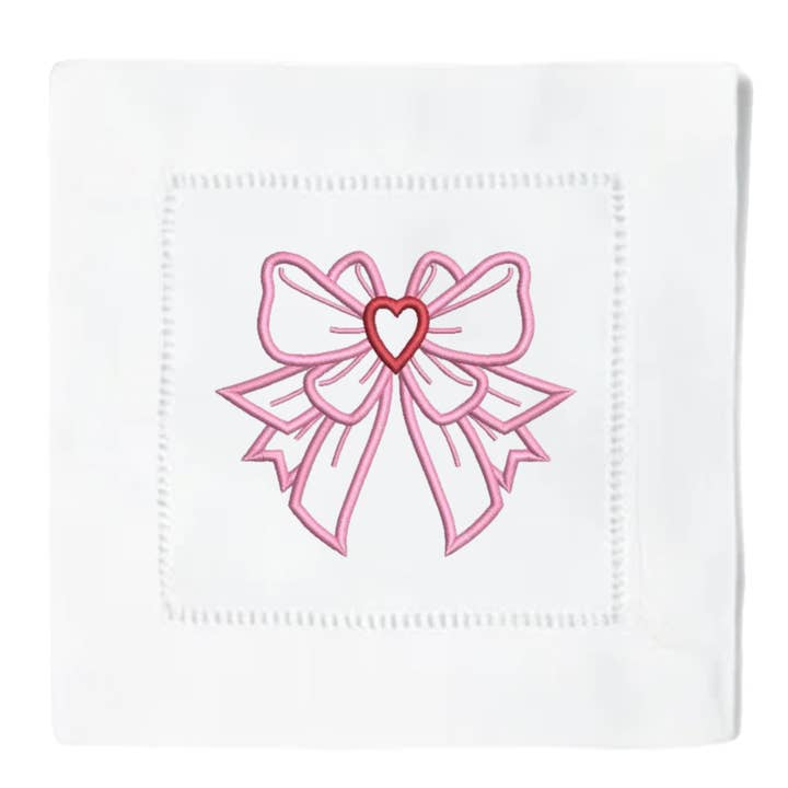 Hartvormige Cocktailservetten voor wholesale door Blythe Embroidery Co.