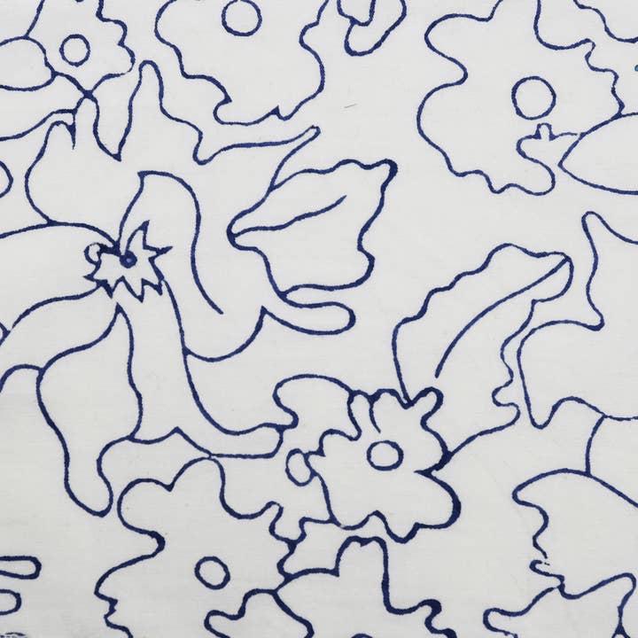 New! Orchid Hand Block Printed Duvet Cover in Ocean for wholesale by Sister Moons