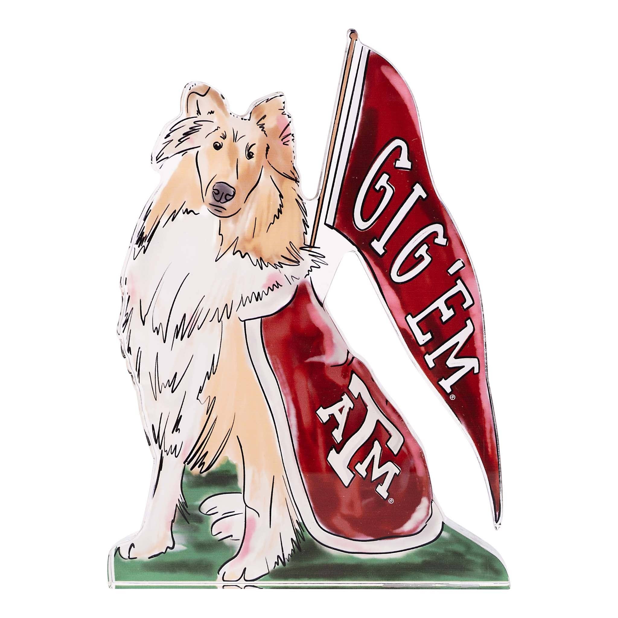 Glory Haus - Wholesale Decorative Tabletop Object - Texas A&M Reveille Acrylic Stand0