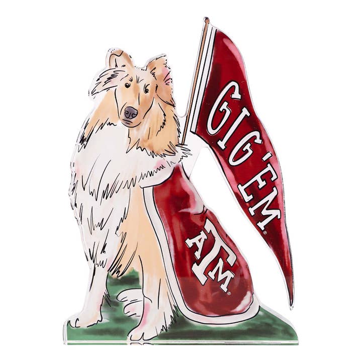 Glory Haus - Wholesale Decorative Tabletop Object - Texas A&M Reveille Acrylic Stand