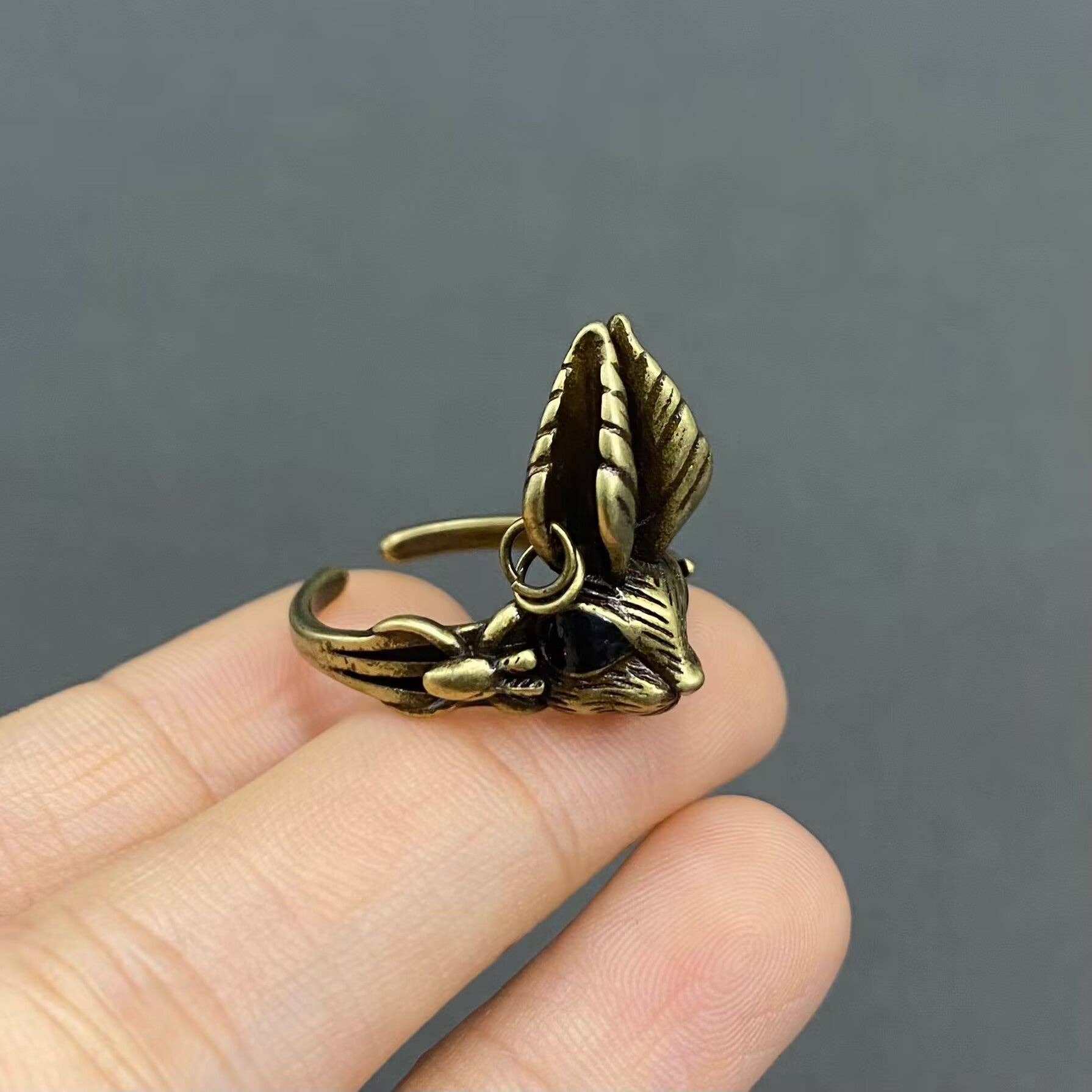 Mio Queena - Wholesale Cocktail/Statement Ring - Vintage Rabbit Head Bronze Adjustable Ring2
