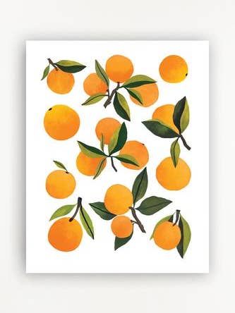 Fresh Clementines Art Print for wholesale by Clementine Kids