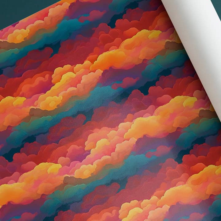 Olivias Paper - Wholesale Flat Wrap - Golden Hour Sunset Colorful Wrapping Paper Gift Wrap1