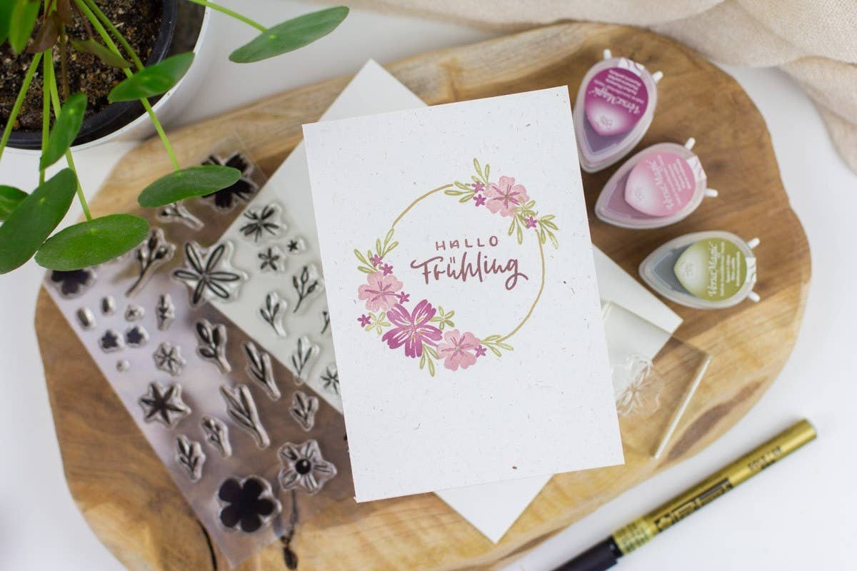 Freulebnis - eine Marke von Unsere kleine Bastelstube – Großhandel Gummi-/Dekostempel – Freulebnis Stempelset Blumenliebe - Clear Stamps6