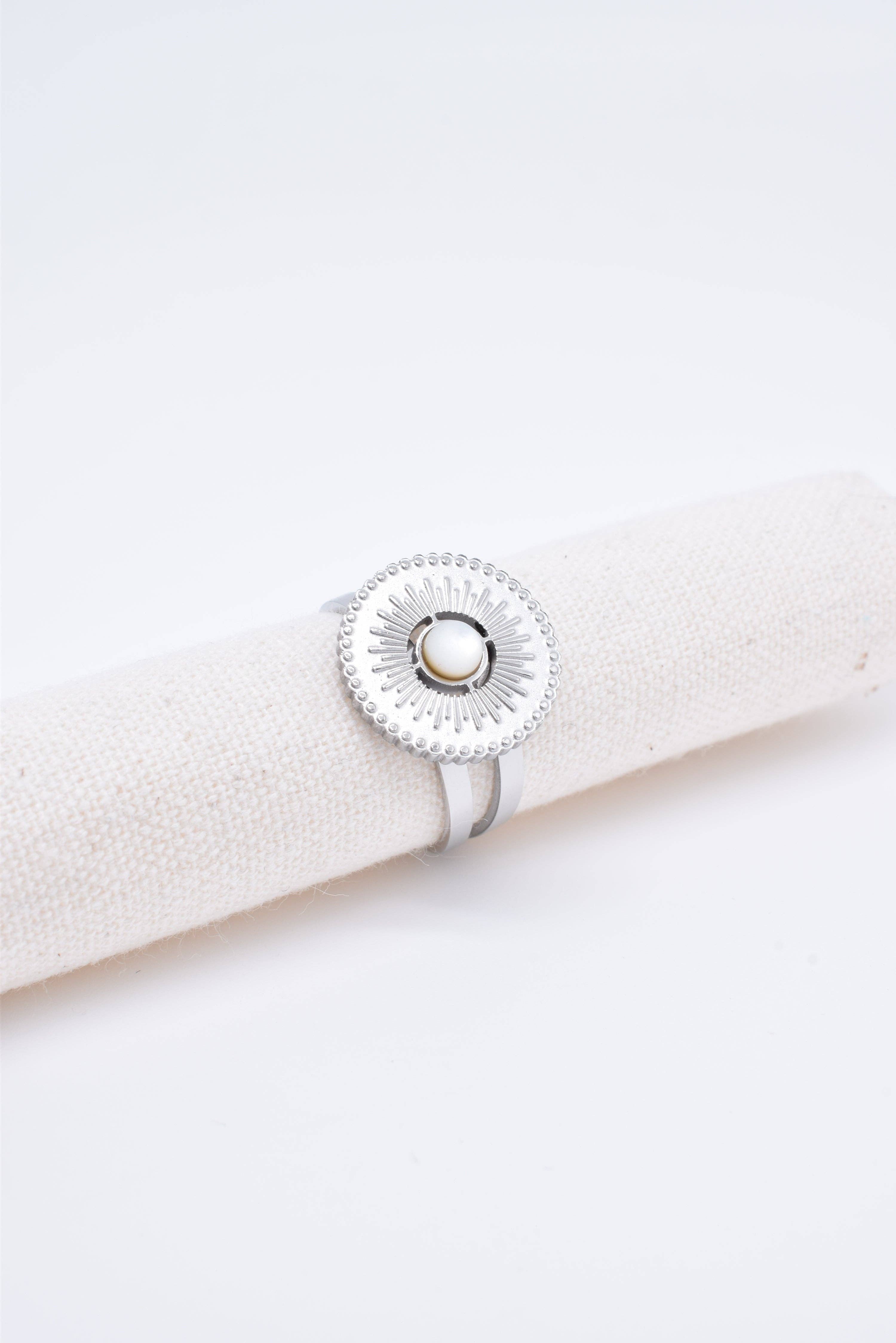 Kapyco - Vente Solitaire - Bague Chloé en acier inoxydable argenté5