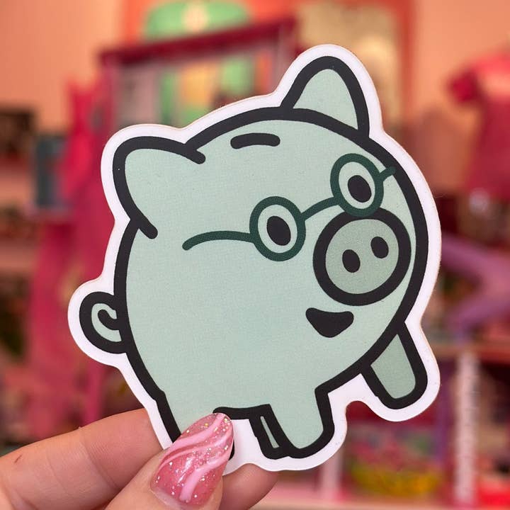 Sticker - Maxxie The Piggy Bank for wholesale by Woman-Owned Wallet