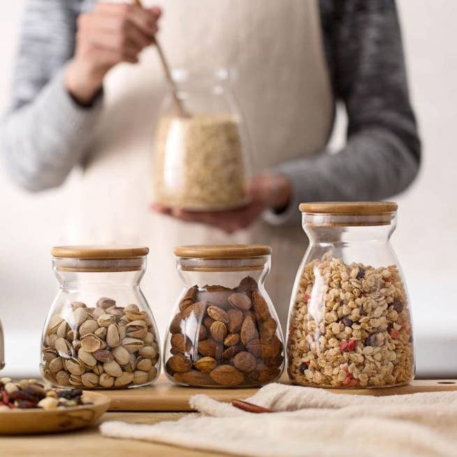 Koniska behållare för förvaring av glas för wholesale av kitchenjoint