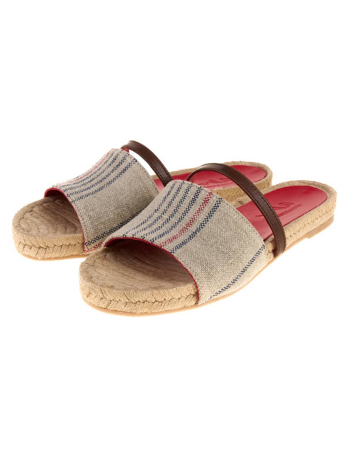 Sandália Leto em Linho Natural com Listra 138 por atacado de Anna de Manel